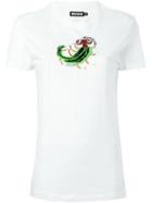 House Of Holland Bug Embellished Regular Fit T-shirt, Women's, Size: 8, White, Cotton