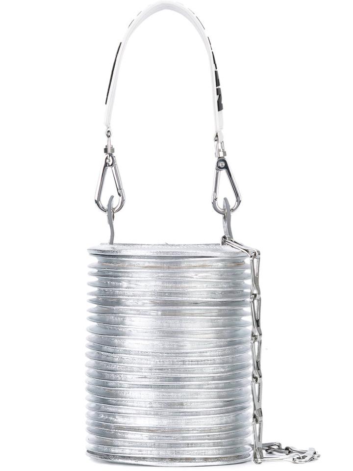 Paco Rabanne - Ridged Bucket Bag - Women - Leather - One Size, Grey, Leather