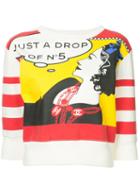 Chanel Pre-owned Comic Print Cropped Sweatshirt - Multicolour