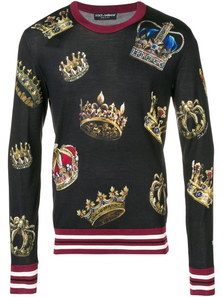 Dolce & Gabbana Crown Print Sweater - Black