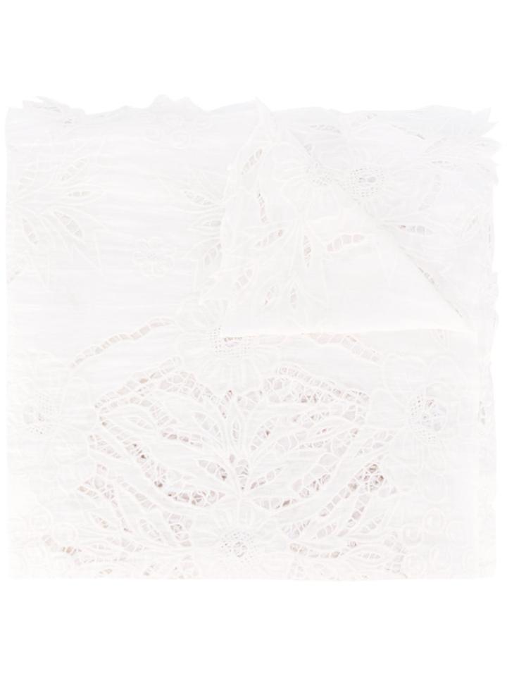 Faliero Sarti Bora Bora Scarf, Women's, White, Silk/cotton