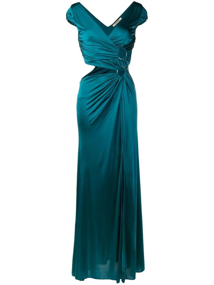 Roberto Cavalli Side-slit Maxi Dress - Green