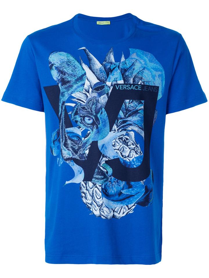 Versace Jeans Vj Print T-shirt - Blue