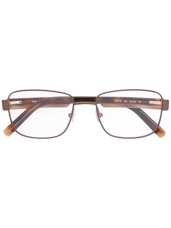 Salvatore Ferragamo Square Frame Glasses, Brown, Acetate/metal