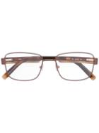Salvatore Ferragamo Square Frame Glasses, Brown, Acetate/metal