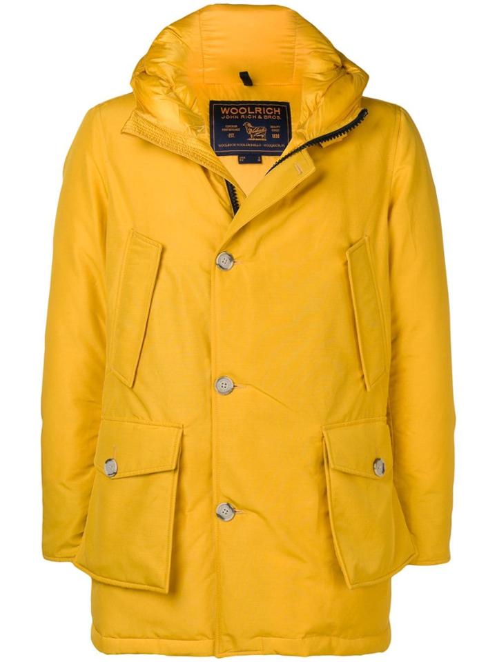Woolrich Hooded Down Coat - Yellow