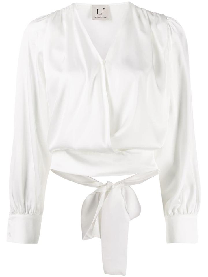 L'autre Chose Satin Blouse - White
