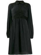 Nº21 Velvet Panel Shirt Dress - Black