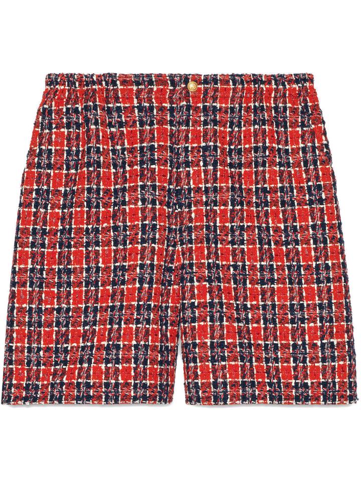Gucci Tweed Check Shorts - Red