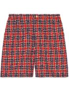 Gucci Tweed Check Shorts - Red