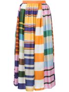 Kolor Striped Full Skirt - Multicolour