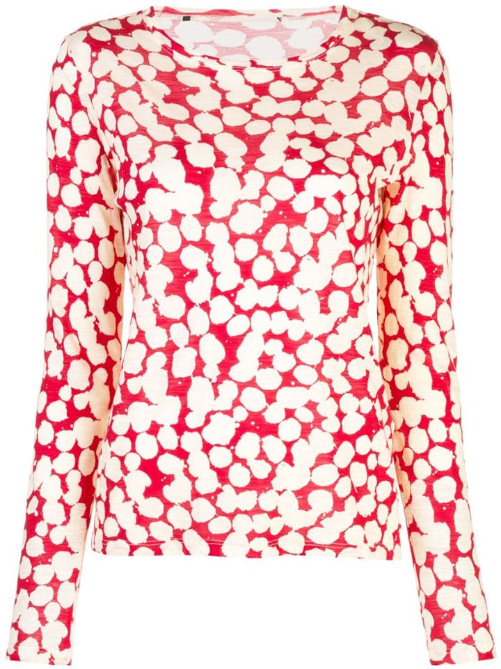 Proenza Schouler Painted Dot Long Sleeve T-shirt - Red
