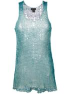 Avant Toi - Distressed Knitted Vest - Women - Silk/cotton - One Size, Green, Silk/cotton