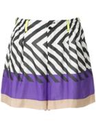Issey Miyake Vintage Zigzag Wide Shorts - White