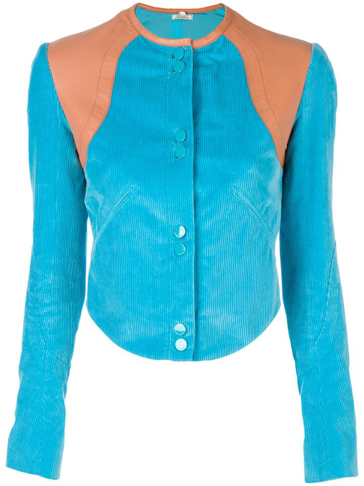 Nina Ricci Cropped Fitted Jacket - Blue