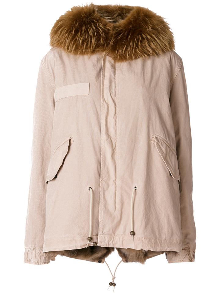 Mr & Mrs Italy Drawstring Hooded Parka Coat - Nude & Neutrals