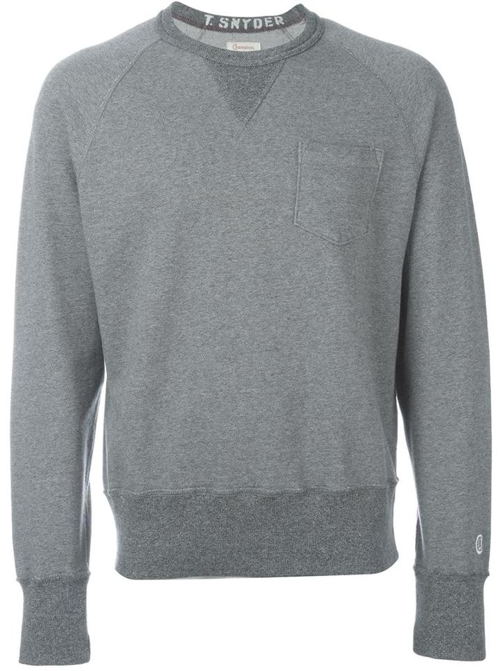 Champion Front Pocket Sweatshirt, Men's, Size: S, Grey, Cotton