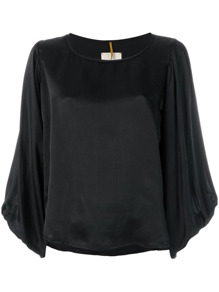 Diega Bishop Sleeve Blouse - Black