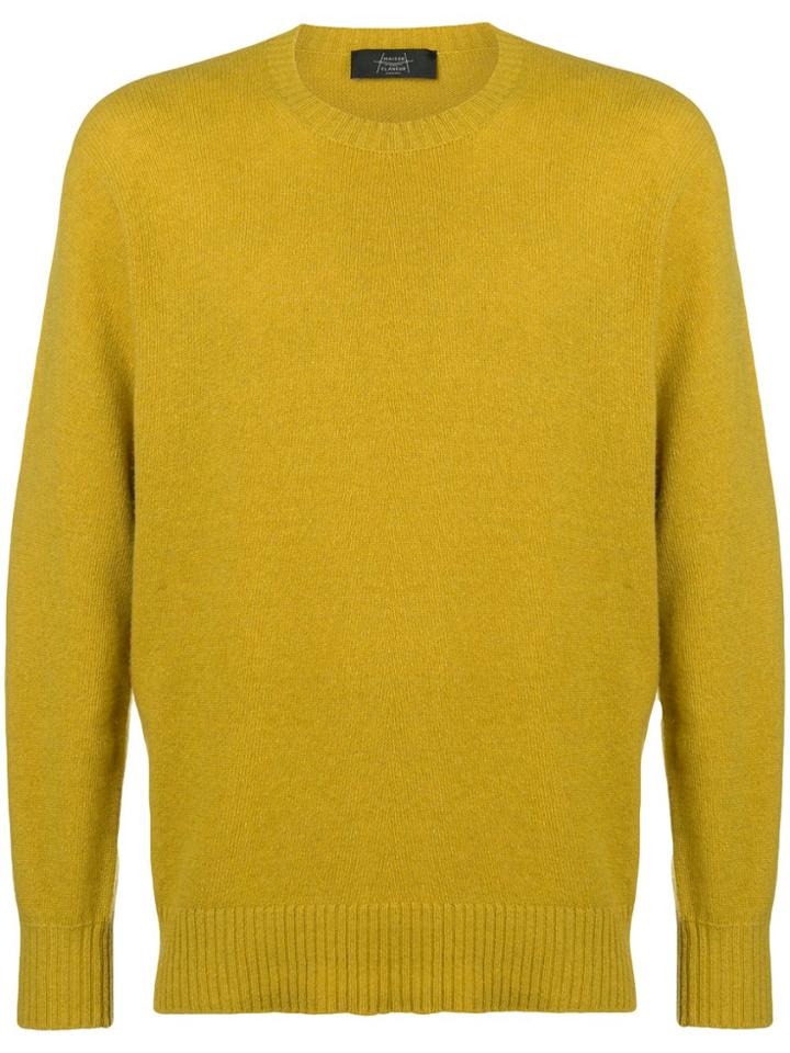 Maison Flaneur Round Neck Sweater - Yellow & Orange