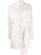 Chloé Grid Knotted Dress - White