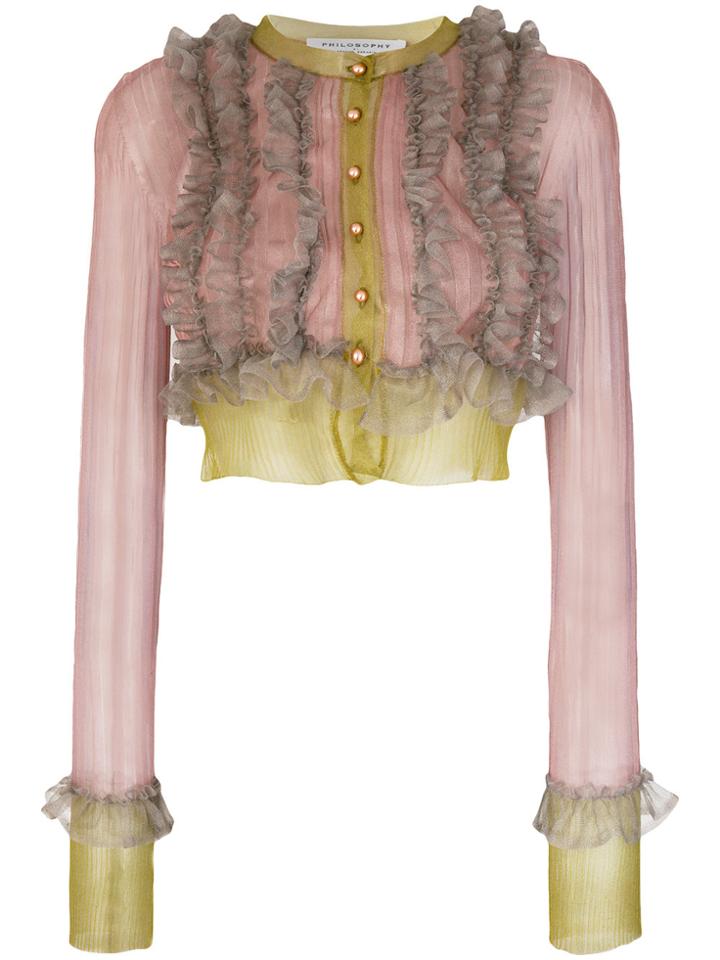 Philosophy Di Lorenzo Serafini Frill Detail Cropped Blouse -