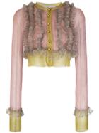 Philosophy Di Lorenzo Serafini Frill Detail Cropped Blouse -