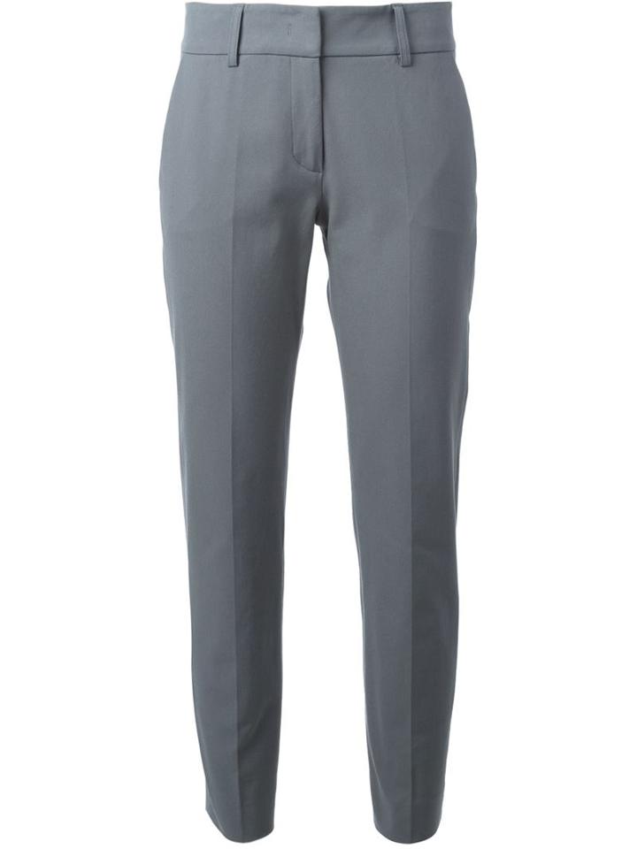 Piazza Sempione Cropped Trousers, Women's, Size: 44, Grey, Cotton/spandex/elastane/acetate/polyester