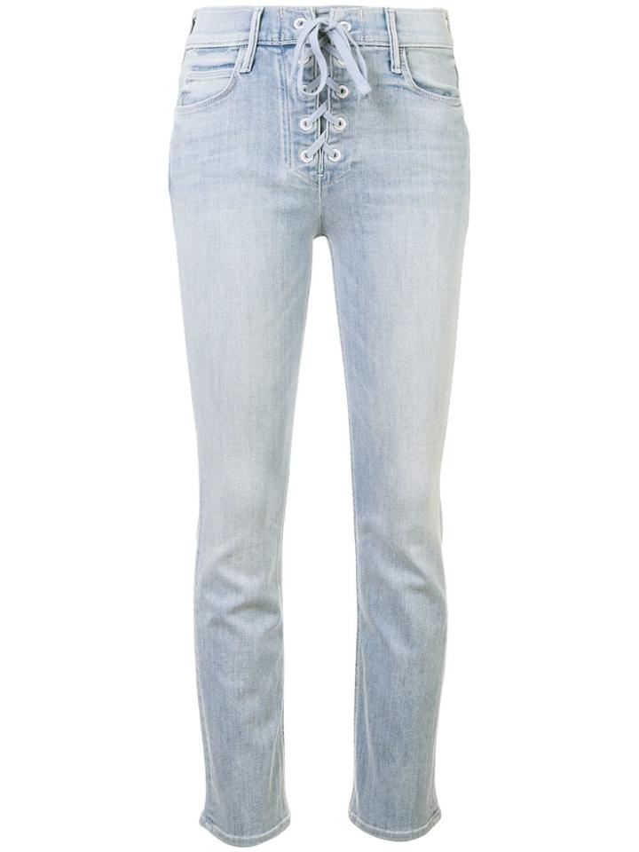 Mother Slim Fit Tie Jeans - Blue