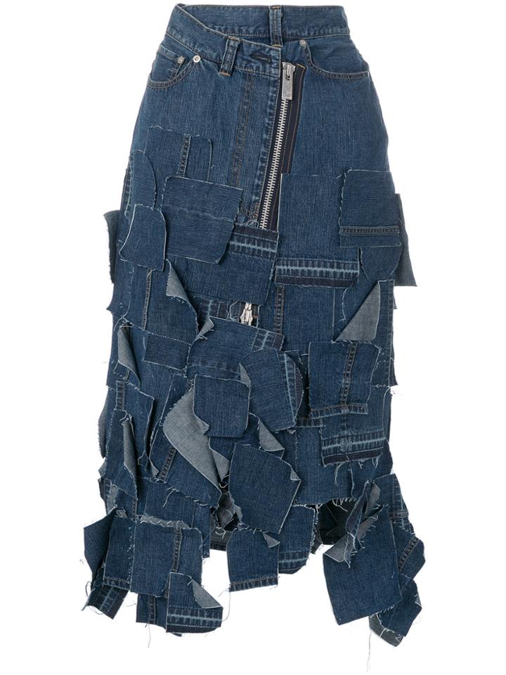 Sacai Full Distressed Skirt - Blue