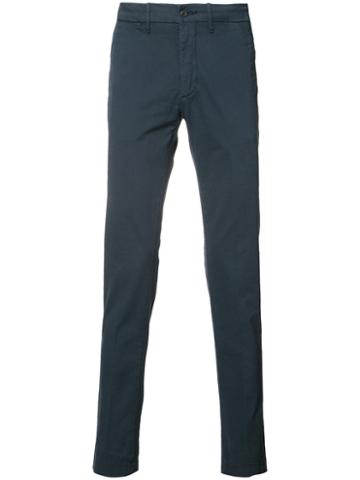 Simeone Napoli Torino Skinny Trousers, Men's, Size: 34, Blue, Cotton