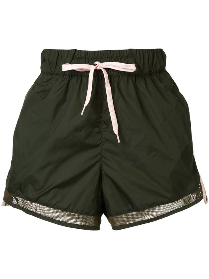 The Upside Striped Active Shorts - Green