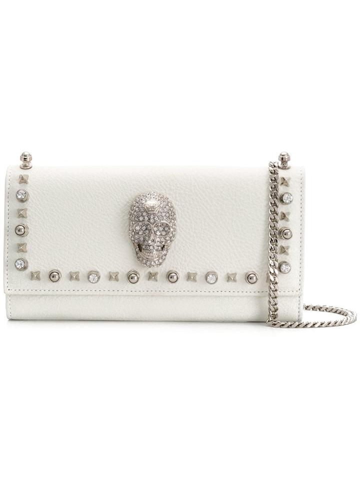 Philipp Plein Studs Shoulder Bag - White