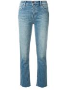 Current/elliott Frayed Cropped Jeans - Blue