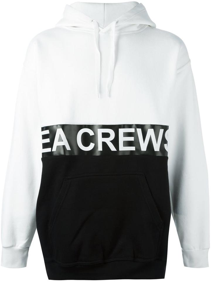 Andrea Crews Split Logo Hoodie, Men's, Size: Large, White, Cotton/polyester