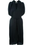 Etro Pleated Tie Waist Dress, Women's, Size: 44, Black, Silk