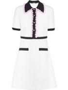 Miu Miu Ruffle Trims Jersey Dress - White