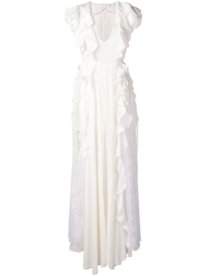Amen Ruffle Cascade Dress - White