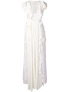 Amen Ruffle Cascade Dress - White