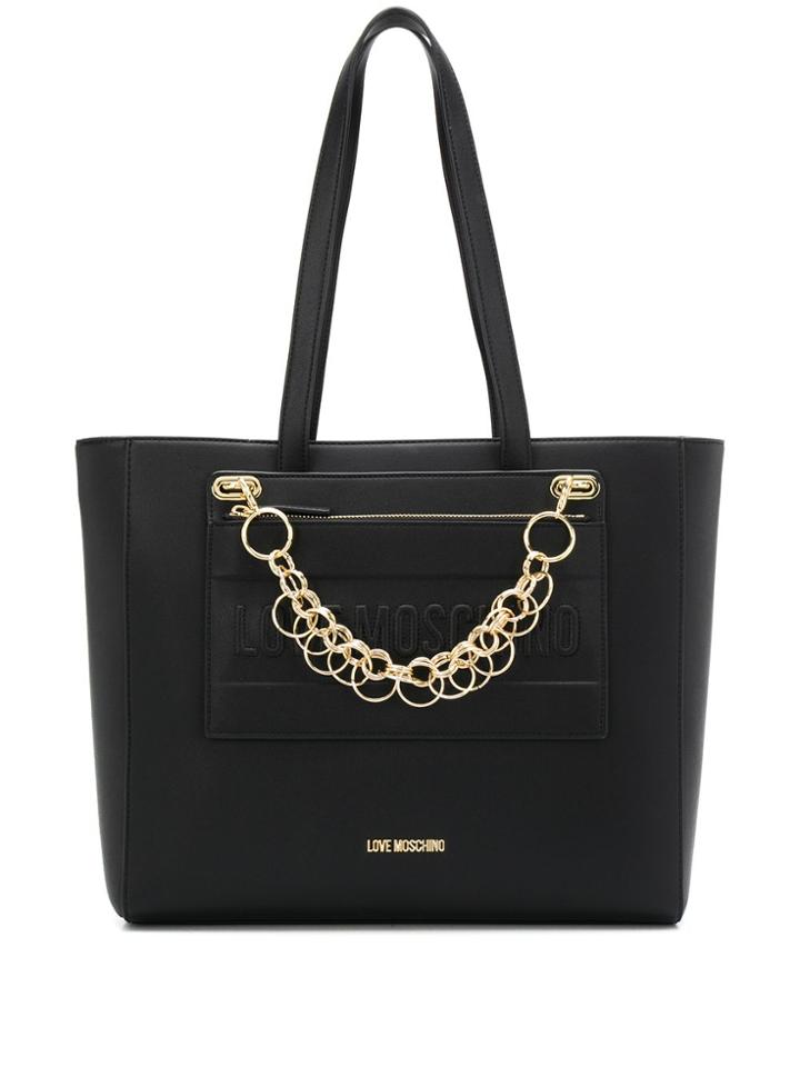 Love Moschino Logo Chain-detail Tote - Black