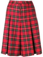 R13 Tartan Wide Leg Shorts - Red