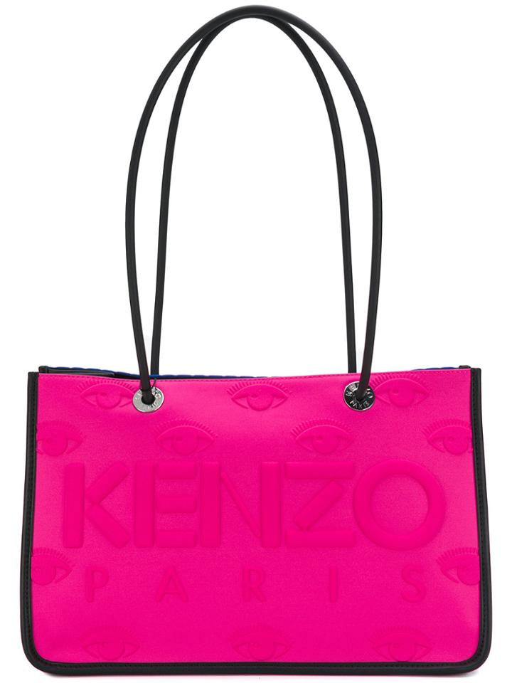 Kenzo Embossed Logo Tote - Pink & Purple