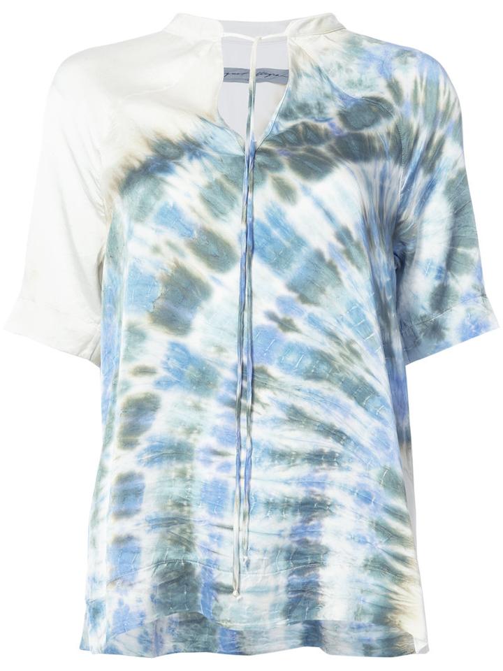 Raquel Allegra - Gradient-effect Blouse - Women - Silk - 0, White, Silk