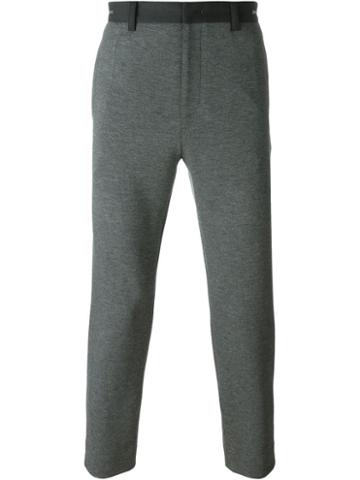 System Homme Waist Zip Detailing Cropped Trousers