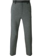 System Homme Waist Zip Detailing Cropped Trousers
