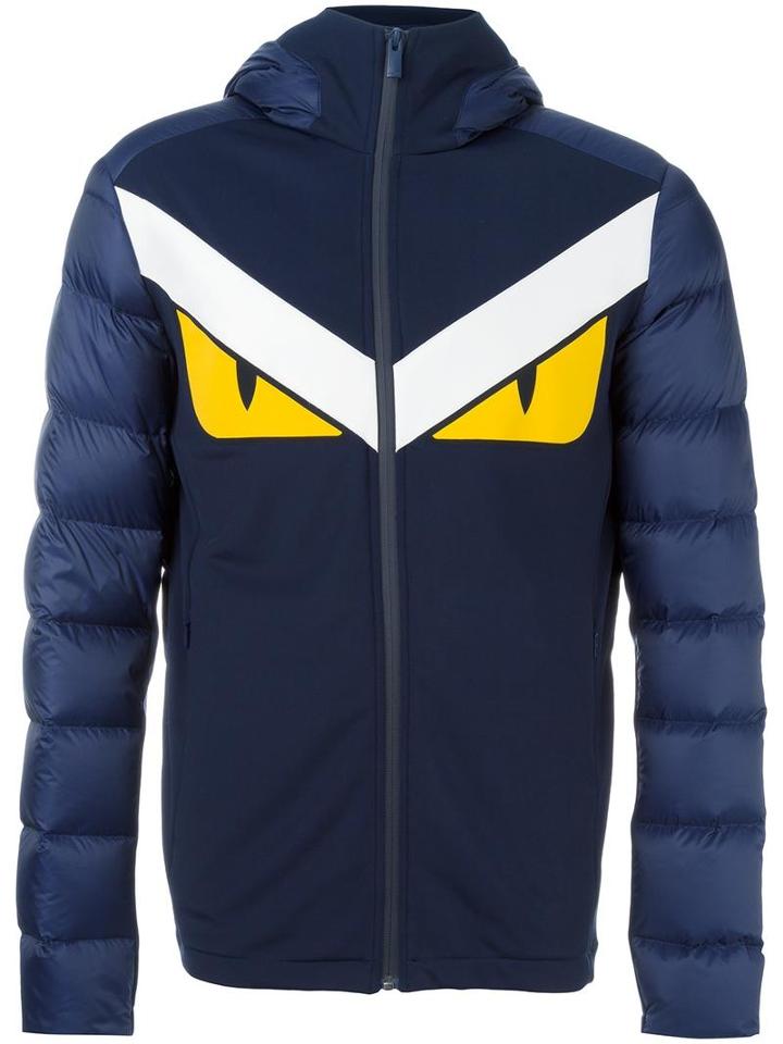 Fendi - Bag Bugs Padded Jacket - Men - Feather Down/leather/polyamide/spandex/elastane - 48, Blue, Feather Down/leather/polyamide/spandex/elastane