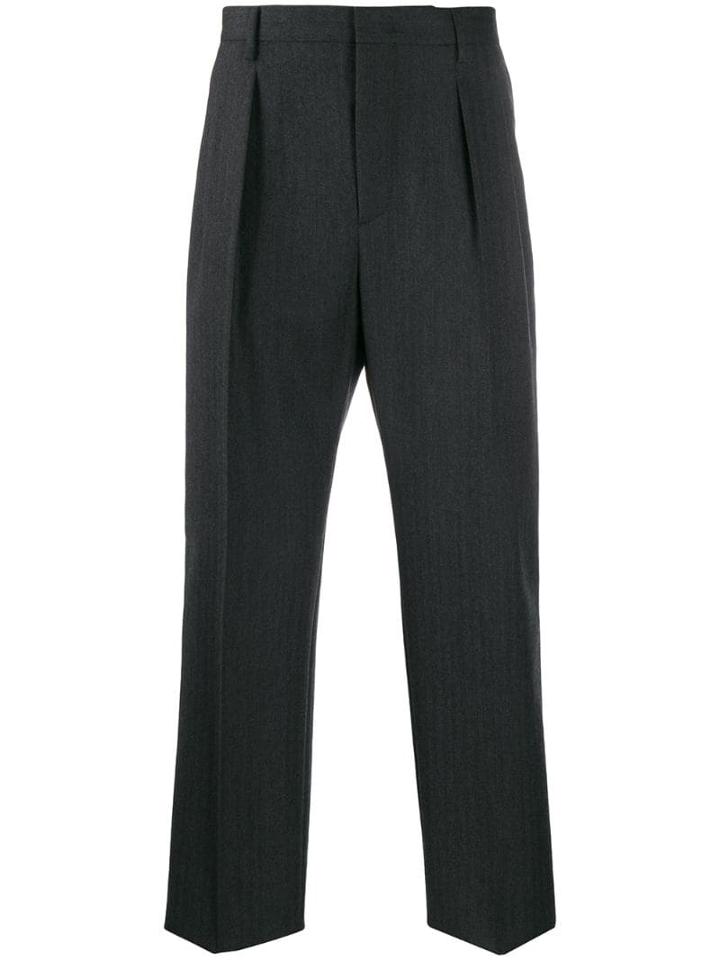 Valentino Straight Leg Tailored Trousers - Grey