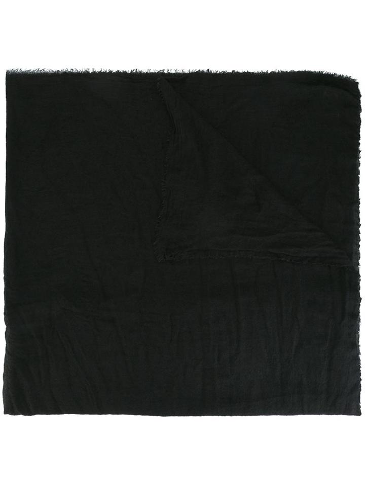Faliero Sarti Frayed Scarf, Women's, Black, Silk/modal/cashmere