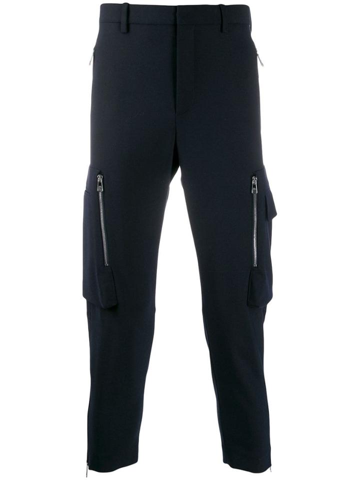 Neil Barrett Cropped Side Pocket Trousers - Blue