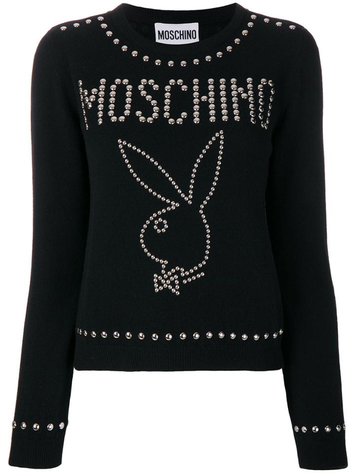 Moschino Playboy Bunny Studded Jumper - Black