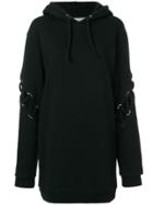 Each X Other Lace-up Sleeve Oversized Hoodie - Black